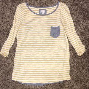 Yellow and navy shirt